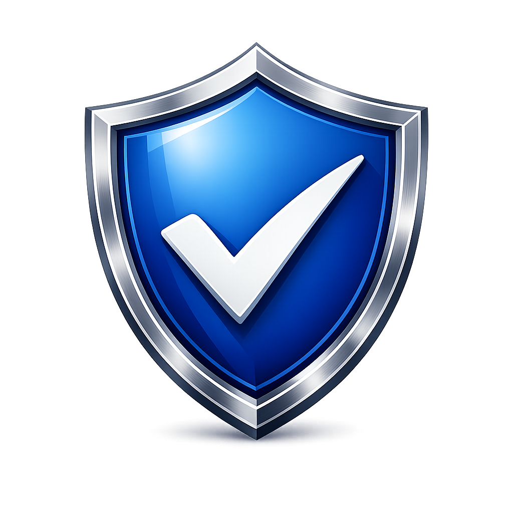 Shield with check mark representing trusted tire and automotive service at Herren Tire Service